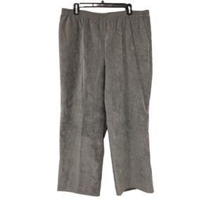 Alfred Dunner Grey Elastic Waist Corduroy NWOT Pants Size 18 Petite